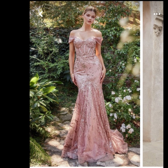 andrea & leo couture Dresses & Skirts - Andrea & Leo couture off the shoulder rose gold gown